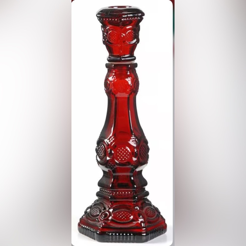 Cape Cod Ruby Tall Single Light Candlestick by Avon